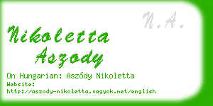 nikoletta aszody business card