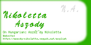 nikoletta aszody business card